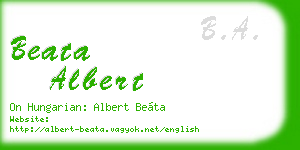 beata albert business card